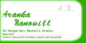 aranka manowill business card